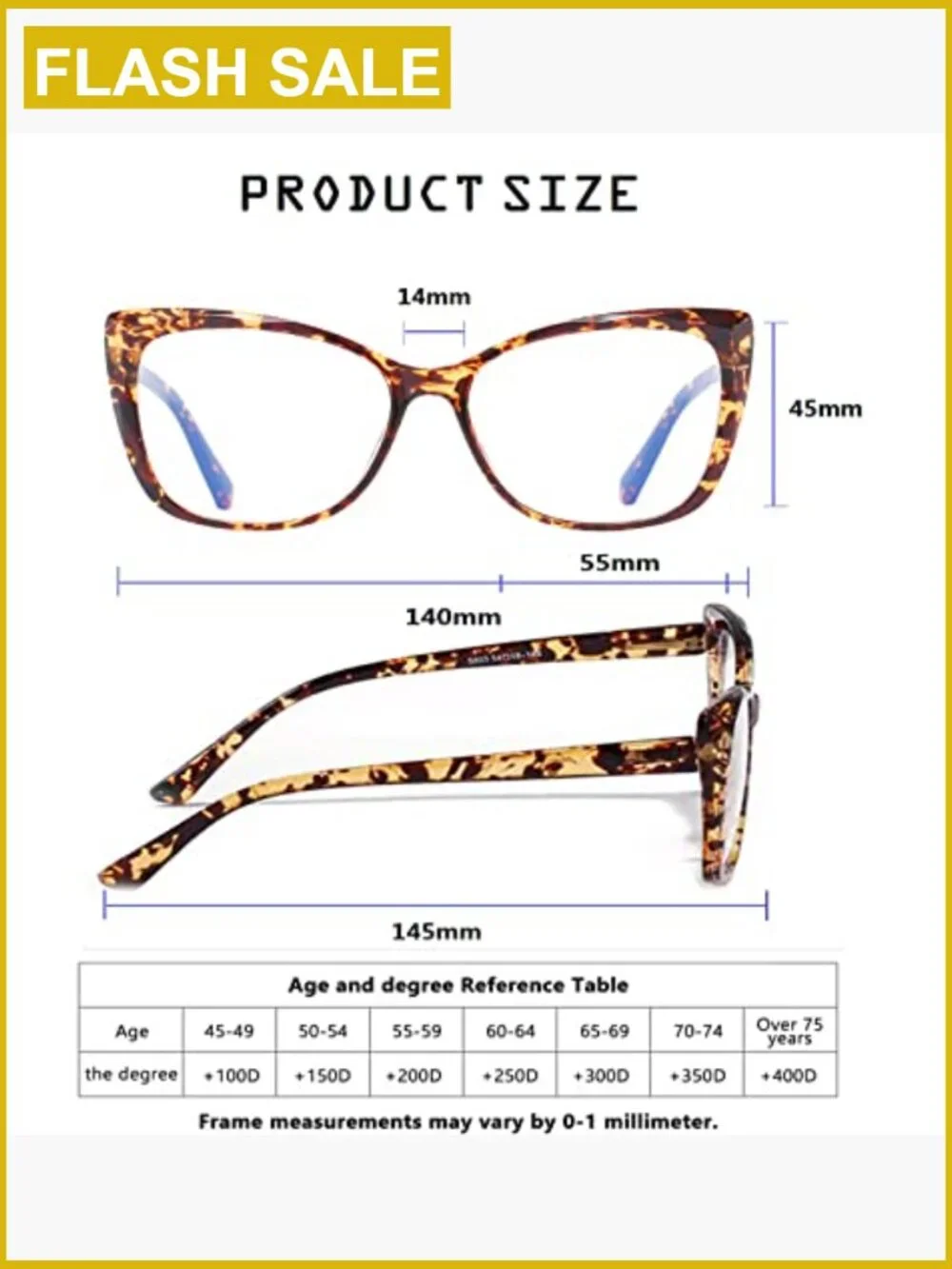2 Pack Oversized Cat-Eye Reading Glasses for Women, Lightweight Large Frame